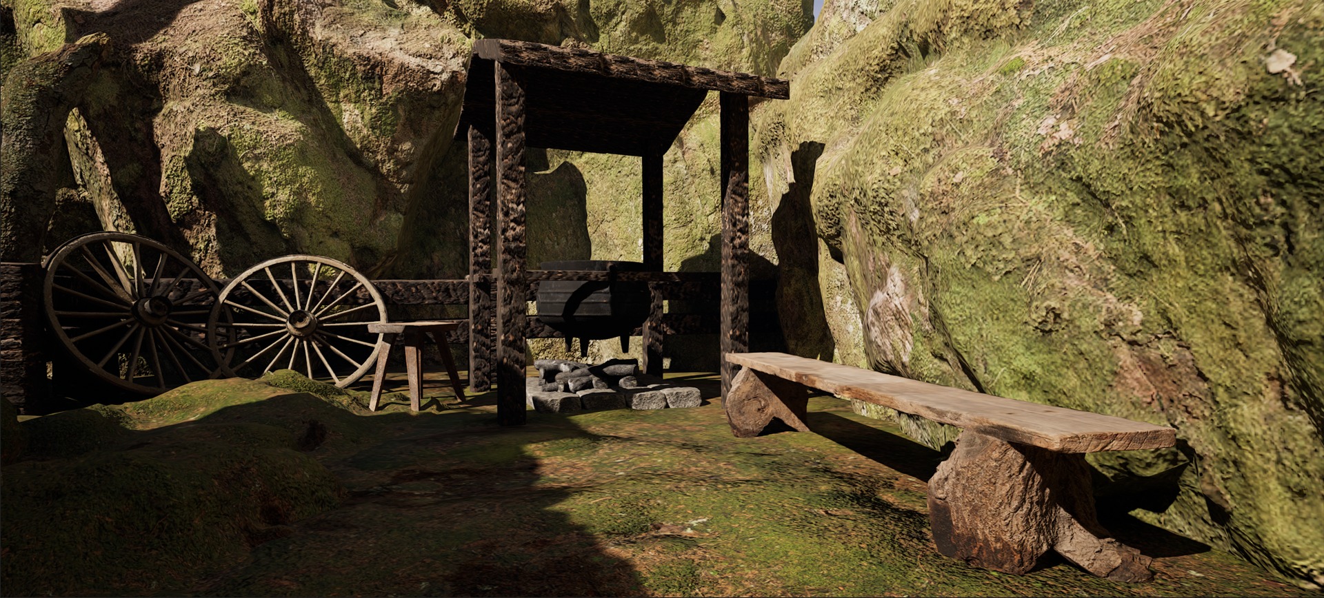 Farmer House and Barn in the Forest 3D model_28