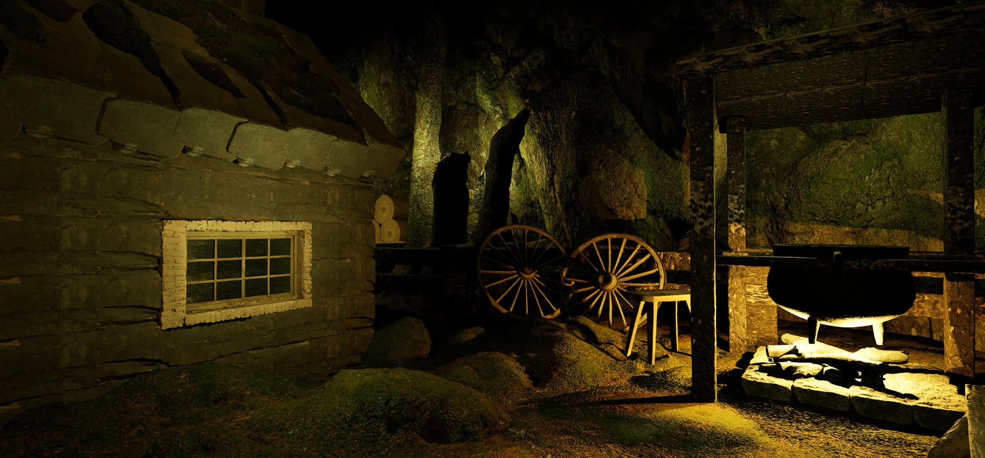 Farmer House and Barn in the Forest 3D model_101