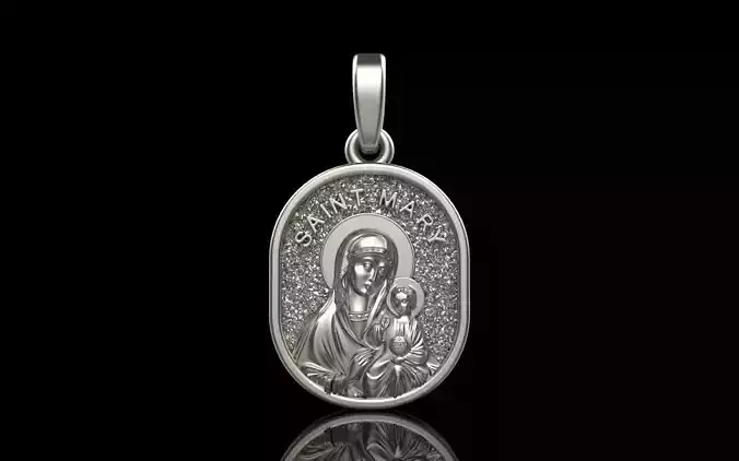 Saint Mary protect us pendant model 993 3D print model
