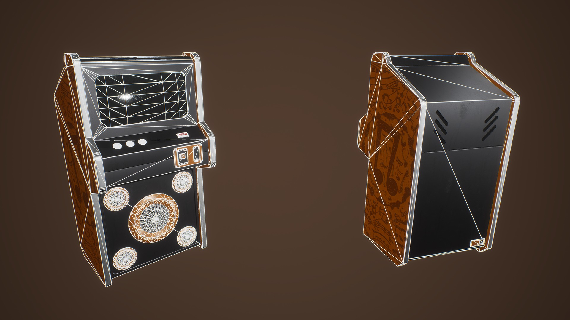 Jukebox Machine Low-poly 3D model_4