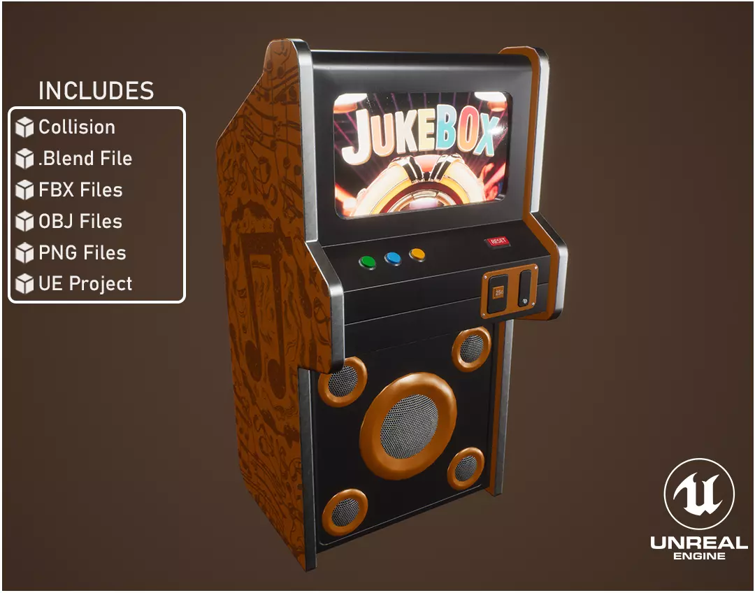 Jukebox Machine Low-poly 3D model_0