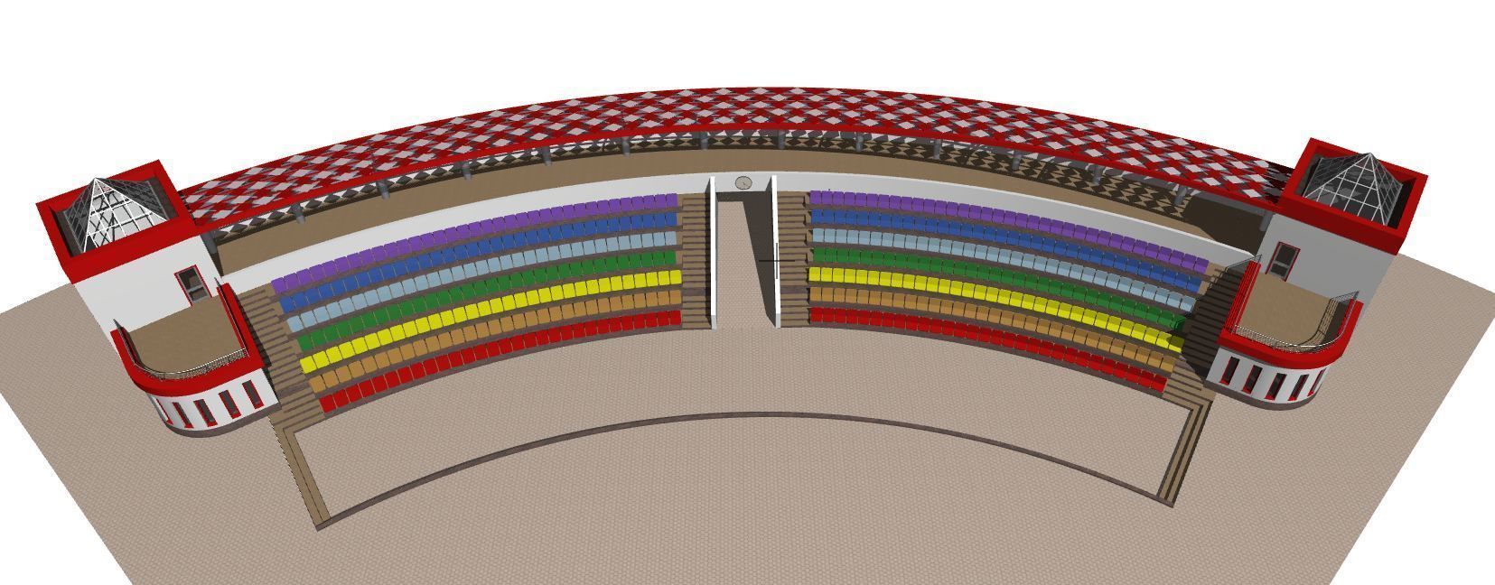 Semicircular amphitheater 3D model_3