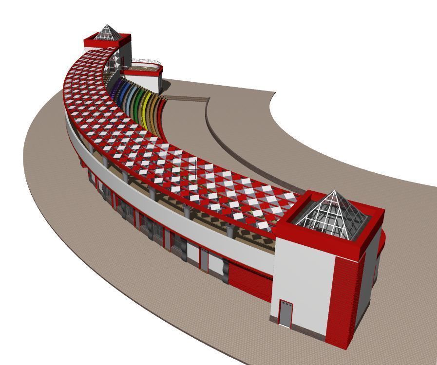 Semicircular amphitheater 3D model_5