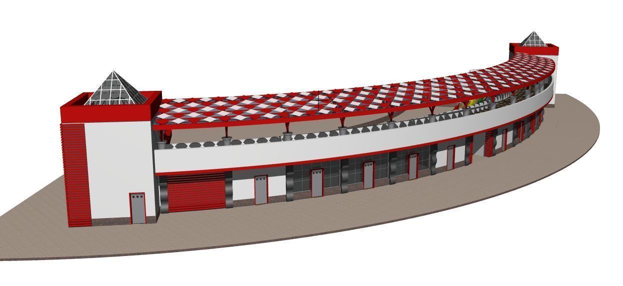 Semicircular amphitheater 3D model_6