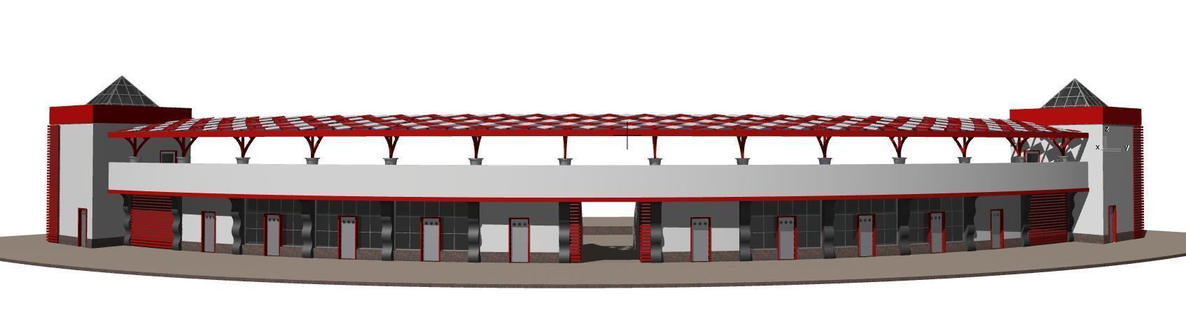 Semicircular amphitheater 3D model_8