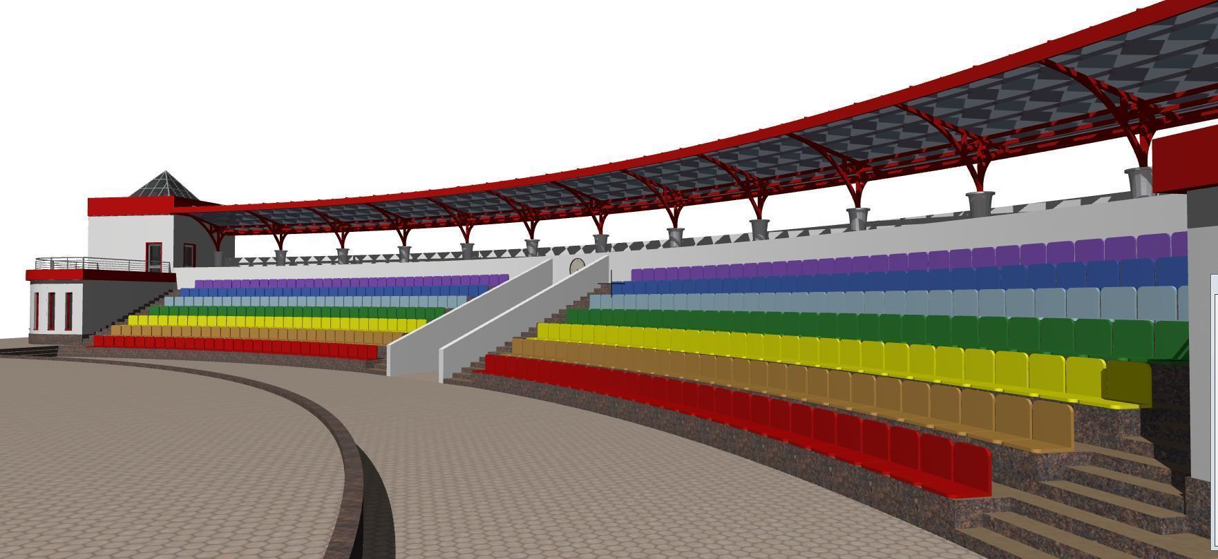 Semicircular amphitheater 3D model_10