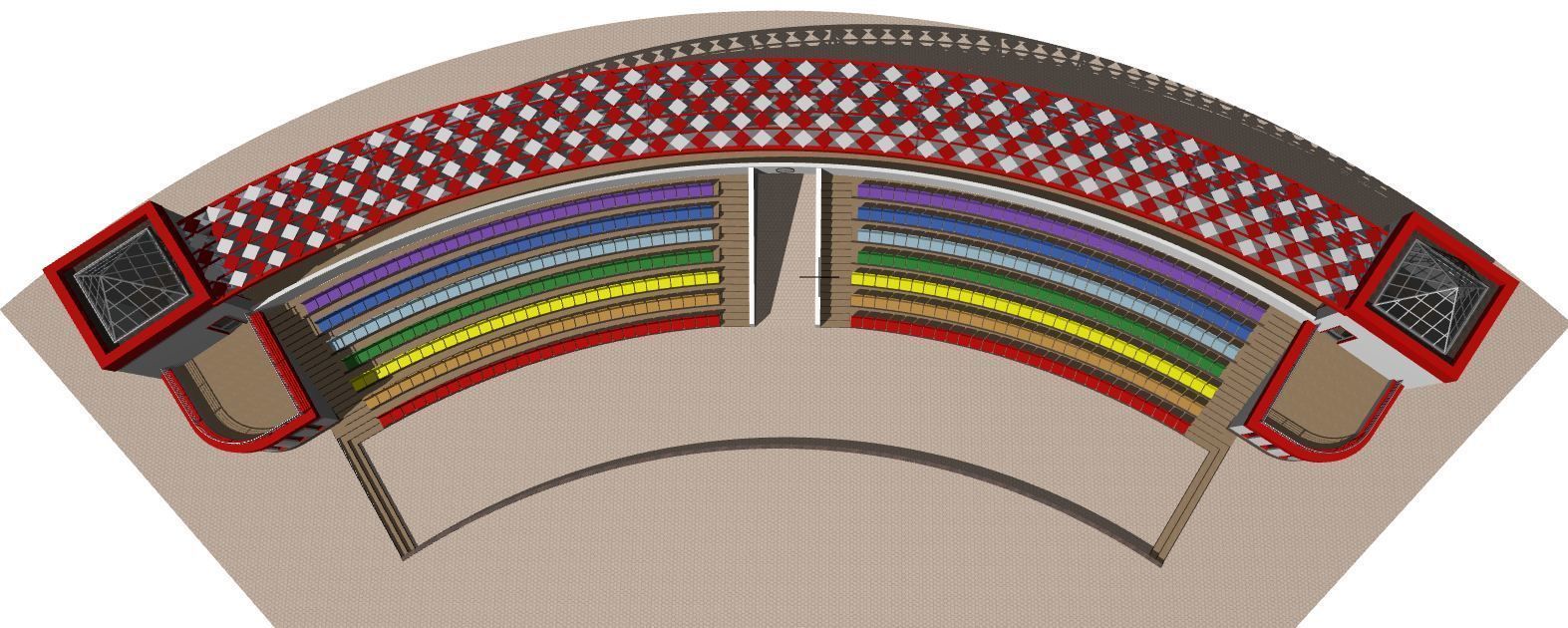 Semicircular amphitheater 3D model_7