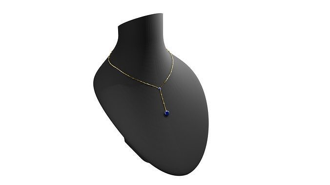 General Sapphire Gem Necklace 3D model