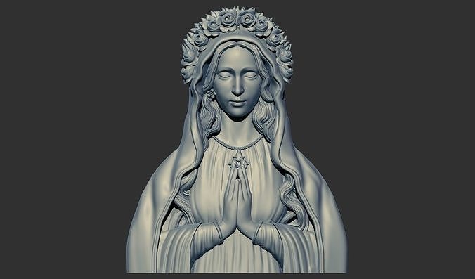 Virgin Mary relief 3d printable cnc   3D print model