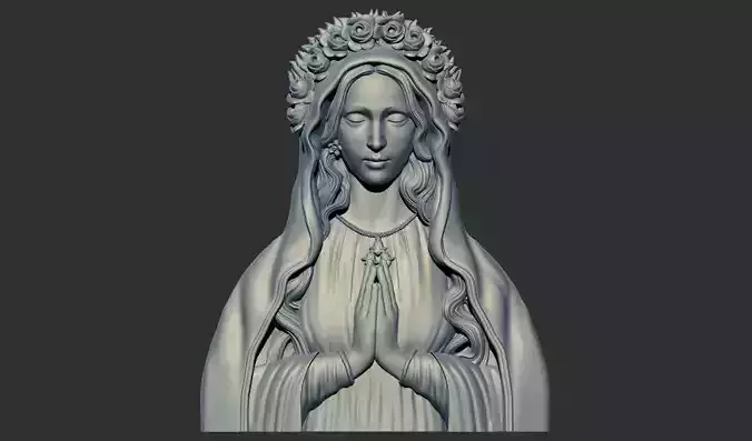 Virgin Mary relief 3d printable cnc  