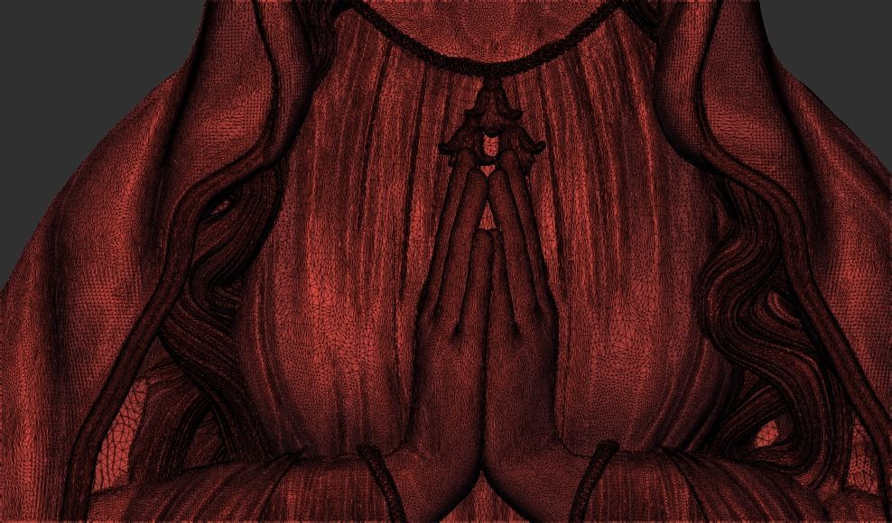 Virgin Mary relief 3d printable cnc 3D print model_9