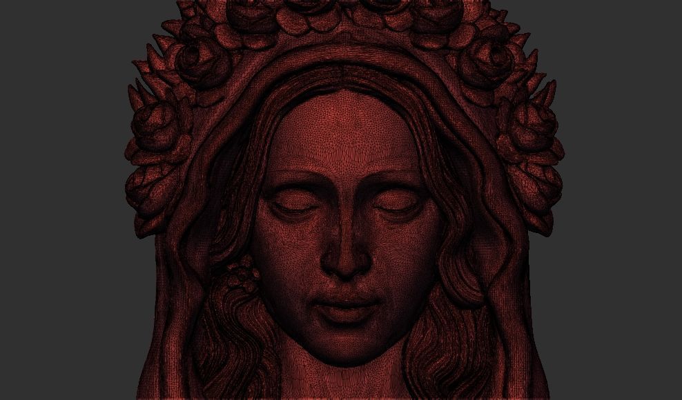 Virgin Mary relief 3d printable cnc 3D print model_8