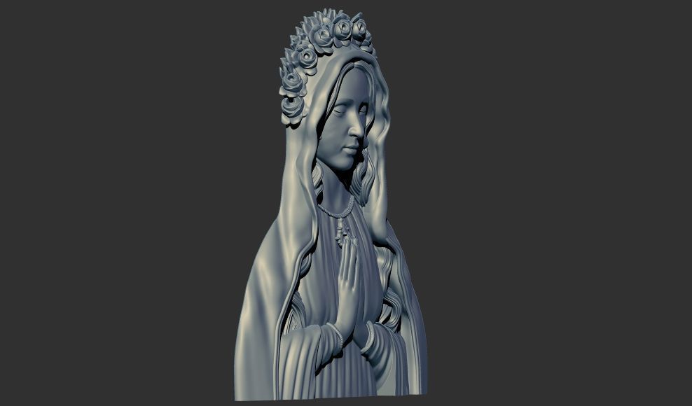 Virgin Mary relief 3d printable cnc 3D print model_6