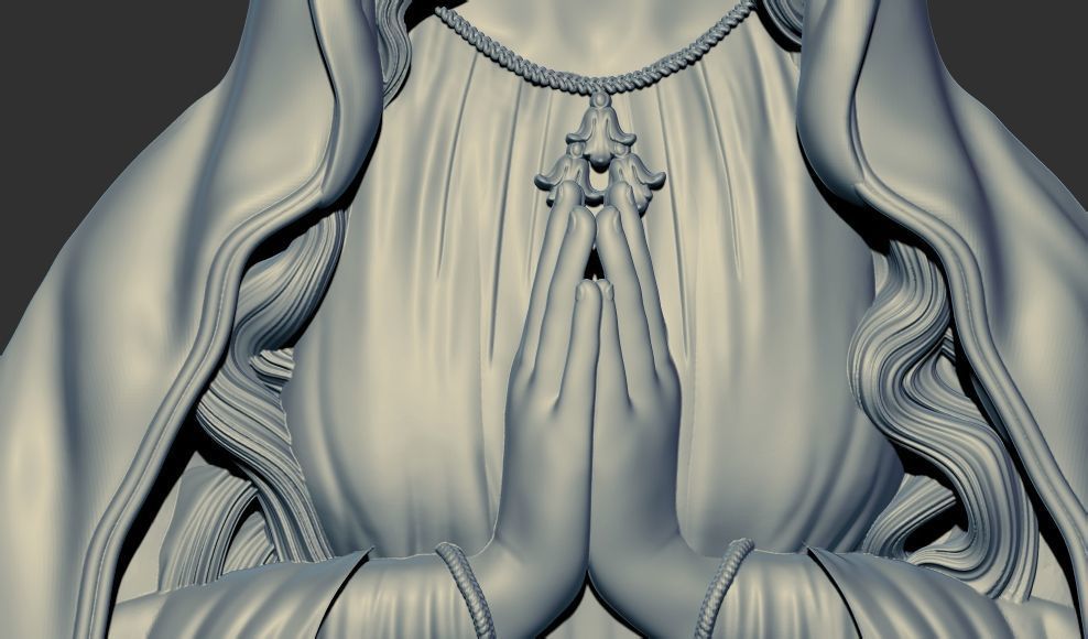 Virgin Mary relief 3d printable cnc 3D print model_5