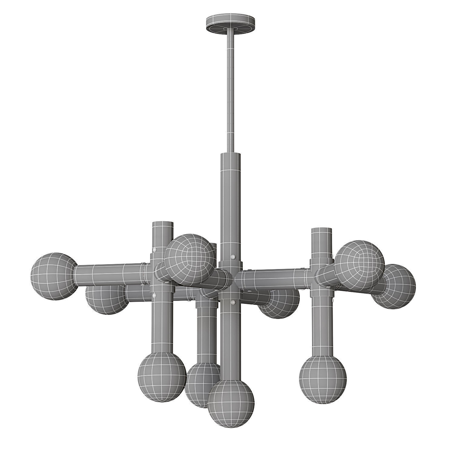 Chrome Chandelier 3D model_3