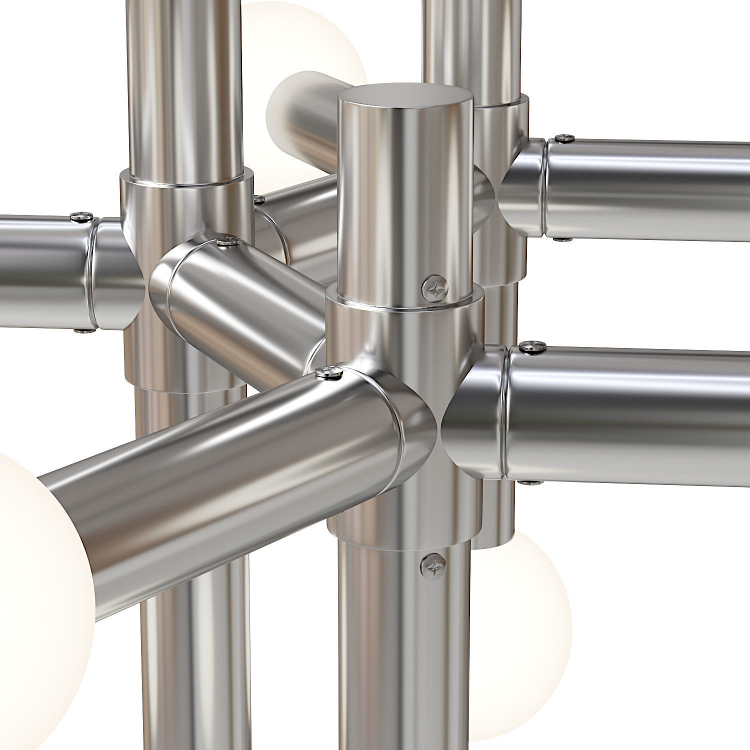 Chrome Chandelier 3D model_2