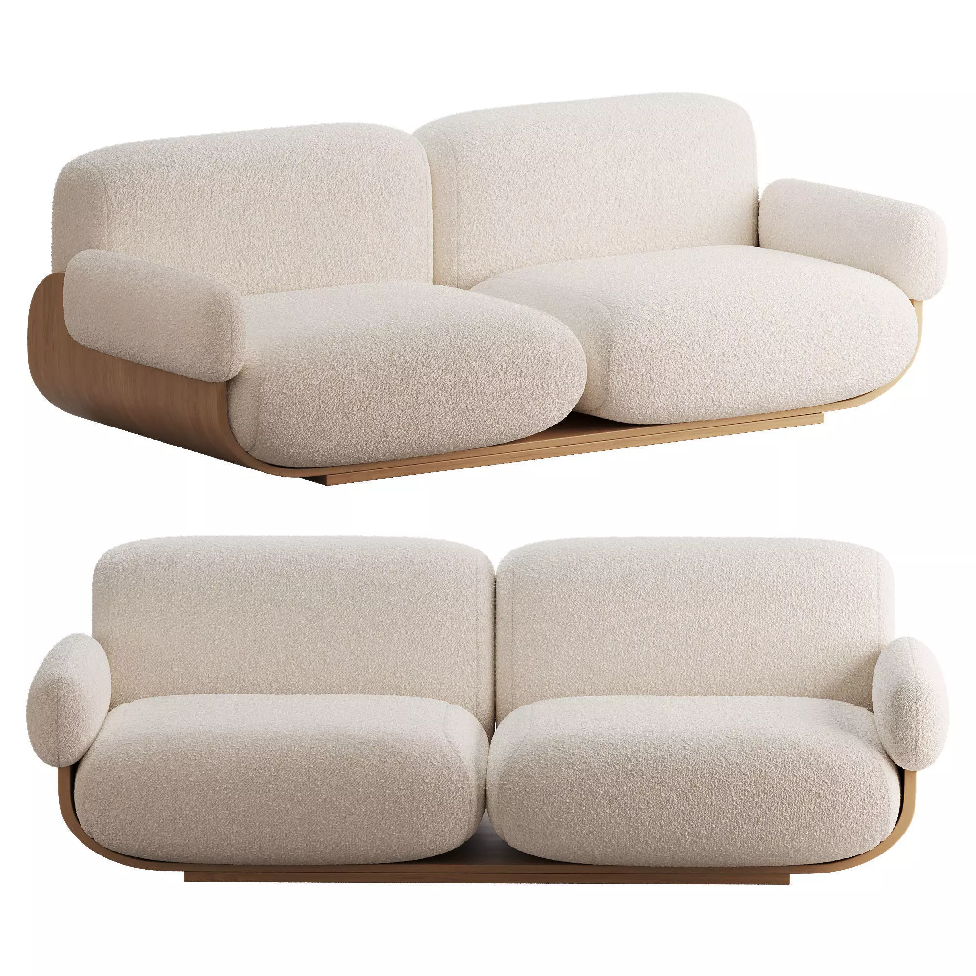 Cannoli Sofa Low-poly 3D model_0