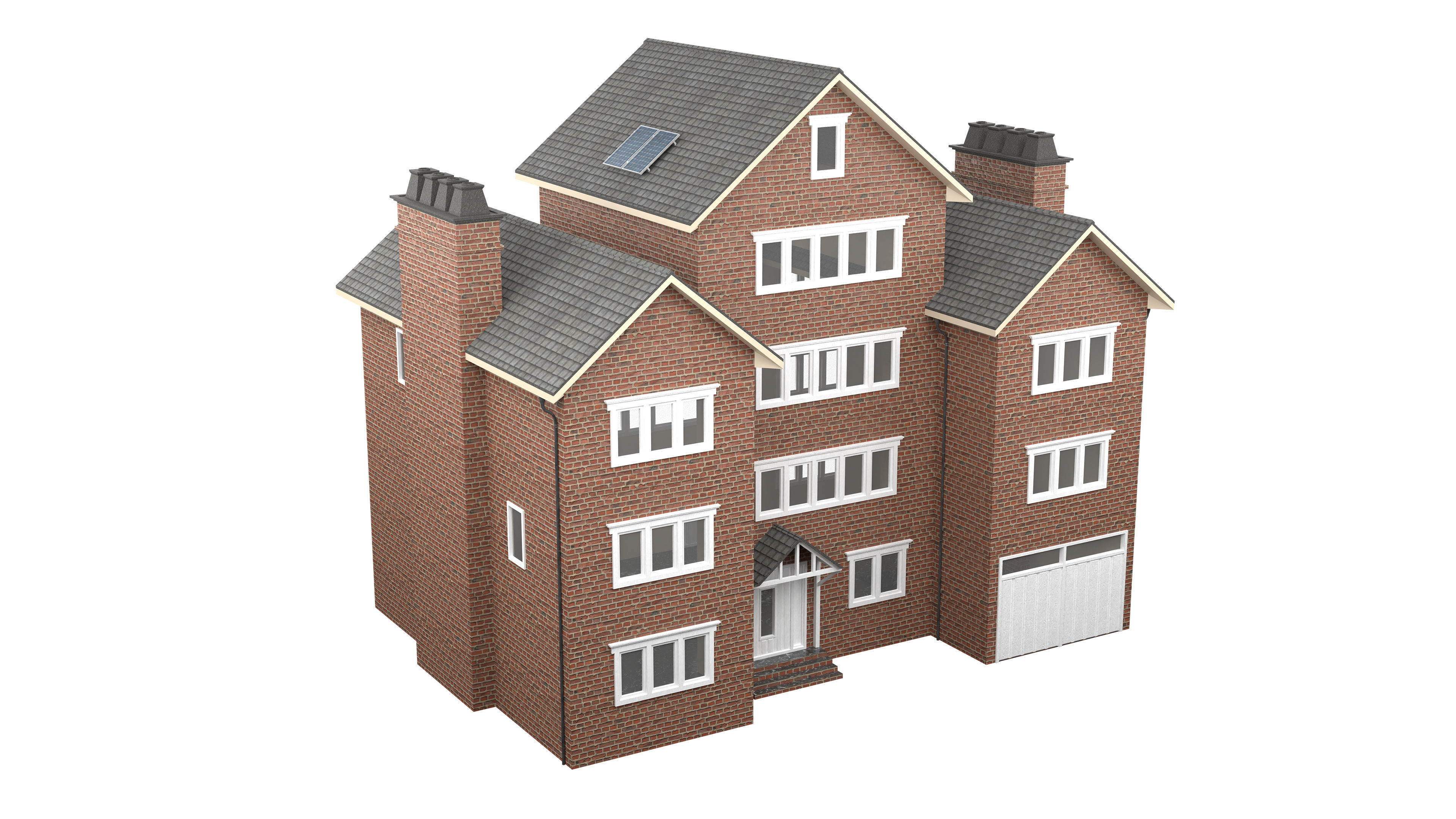 British House Design 07 Low-poly 3D model_5