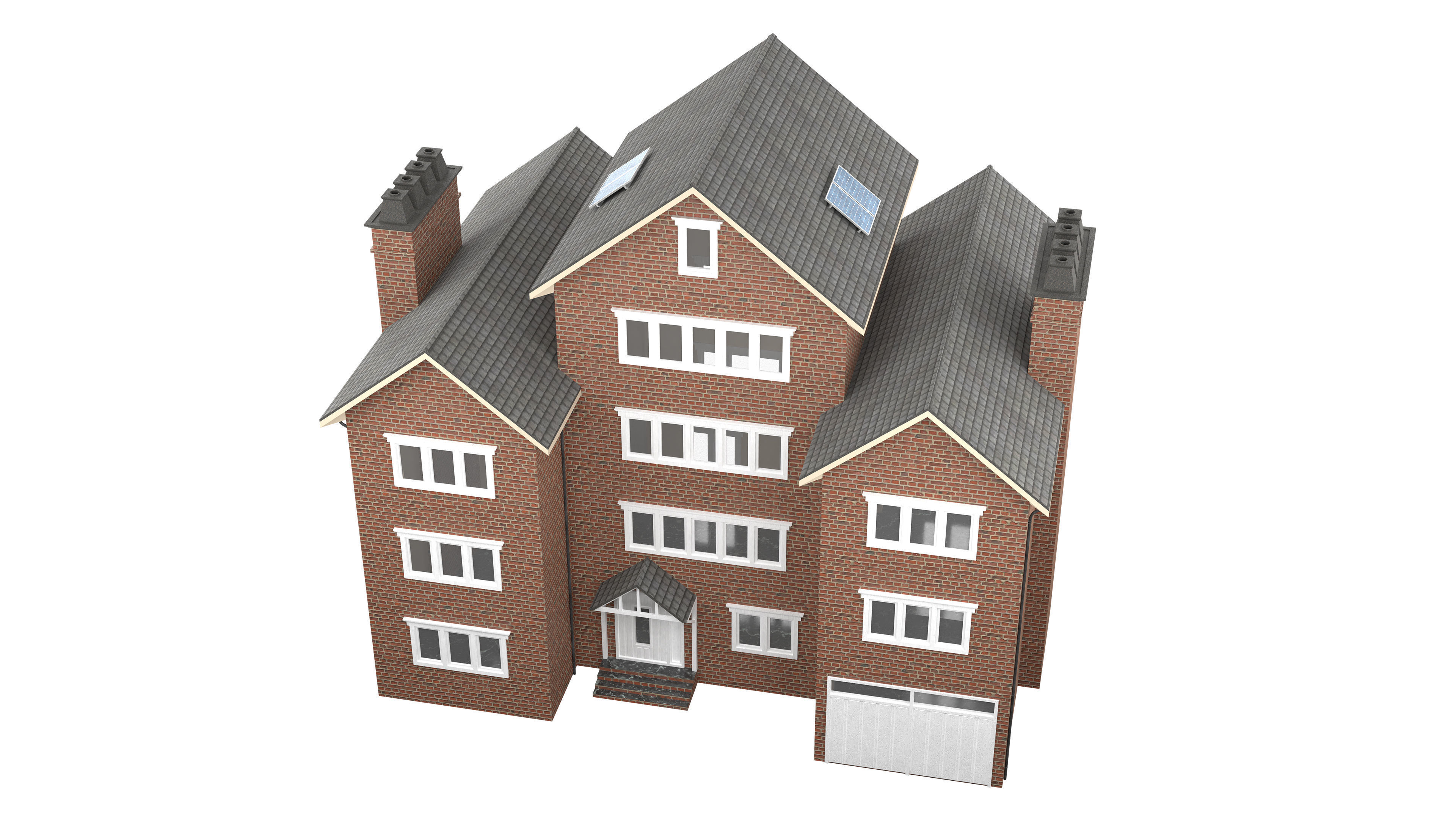British House Design 07 Low-poly 3D model_4