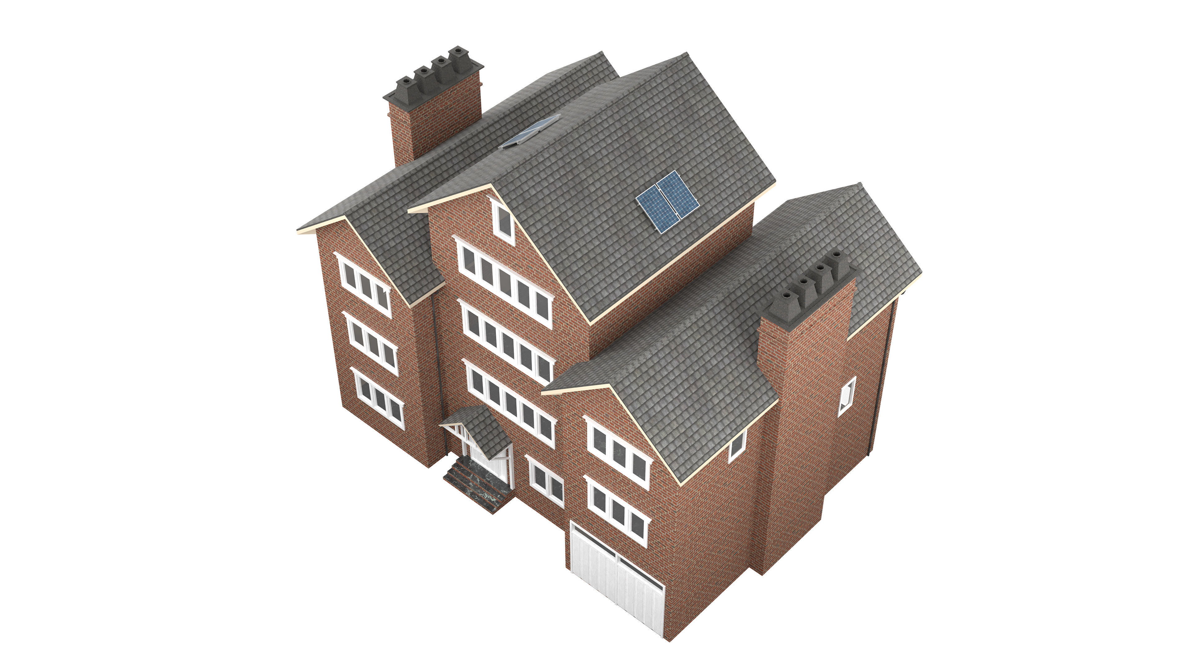 British House Design 07 Low-poly 3D model_3