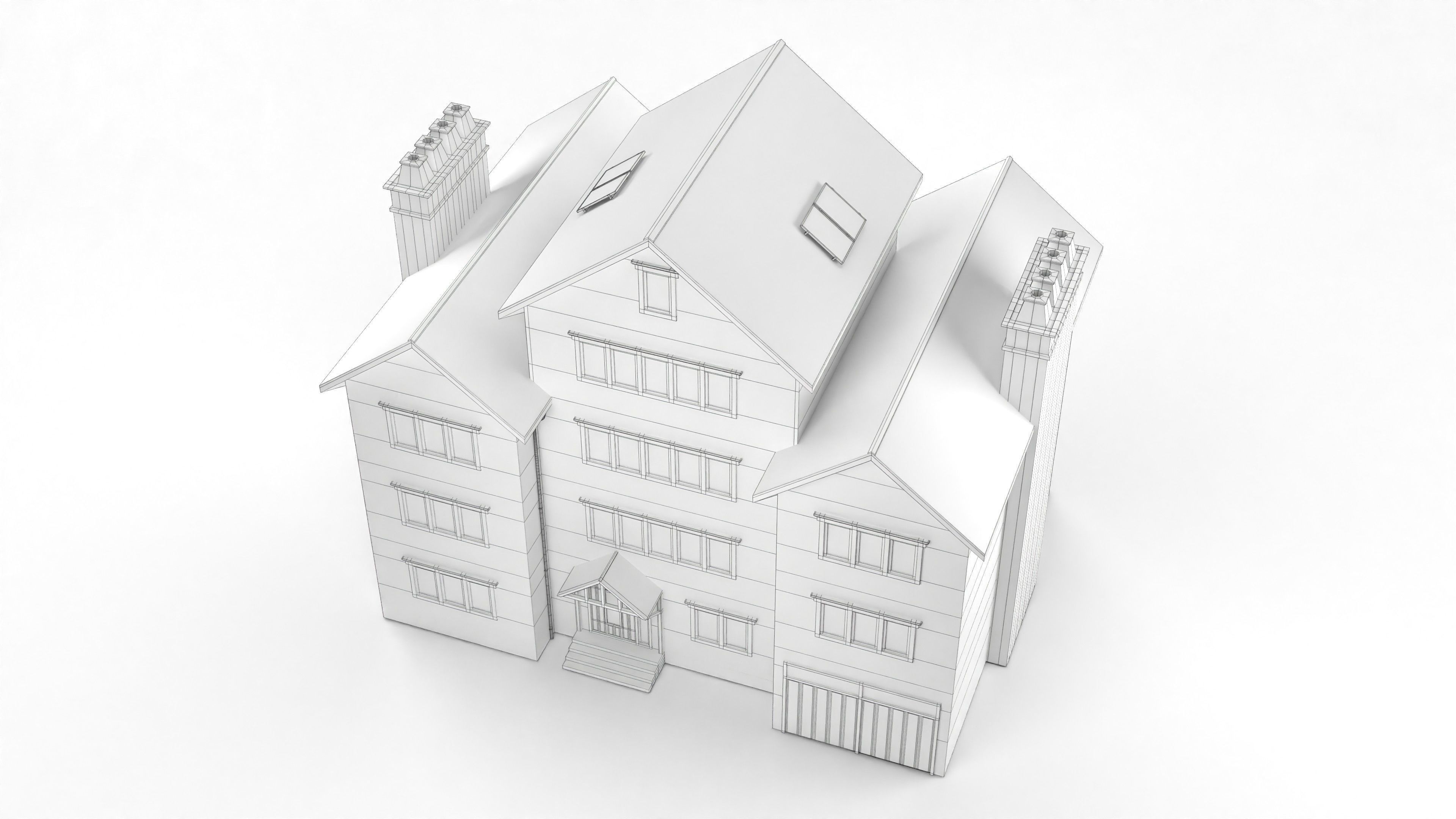 British House Design 07 Low-poly 3D model_8