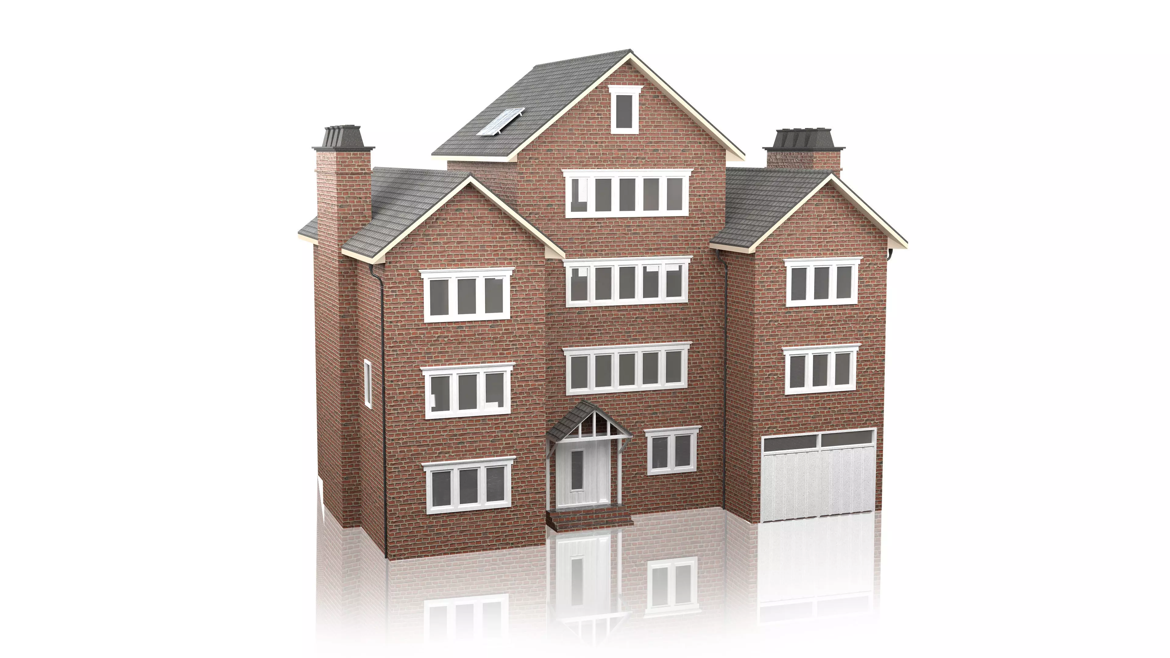 British House Design 07 Low-poly 3D model_0