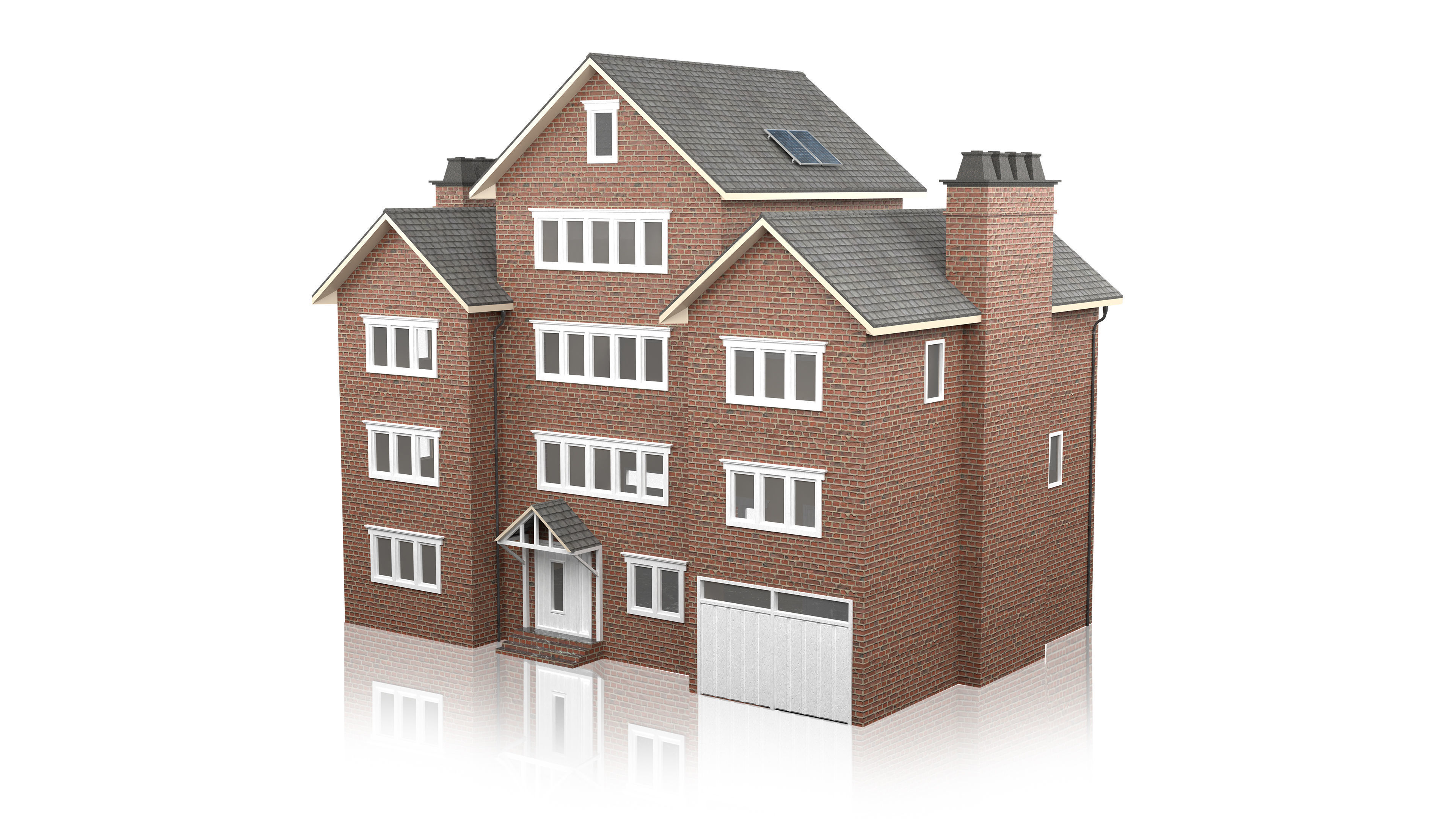 British House Design 07 Low-poly 3D model_2