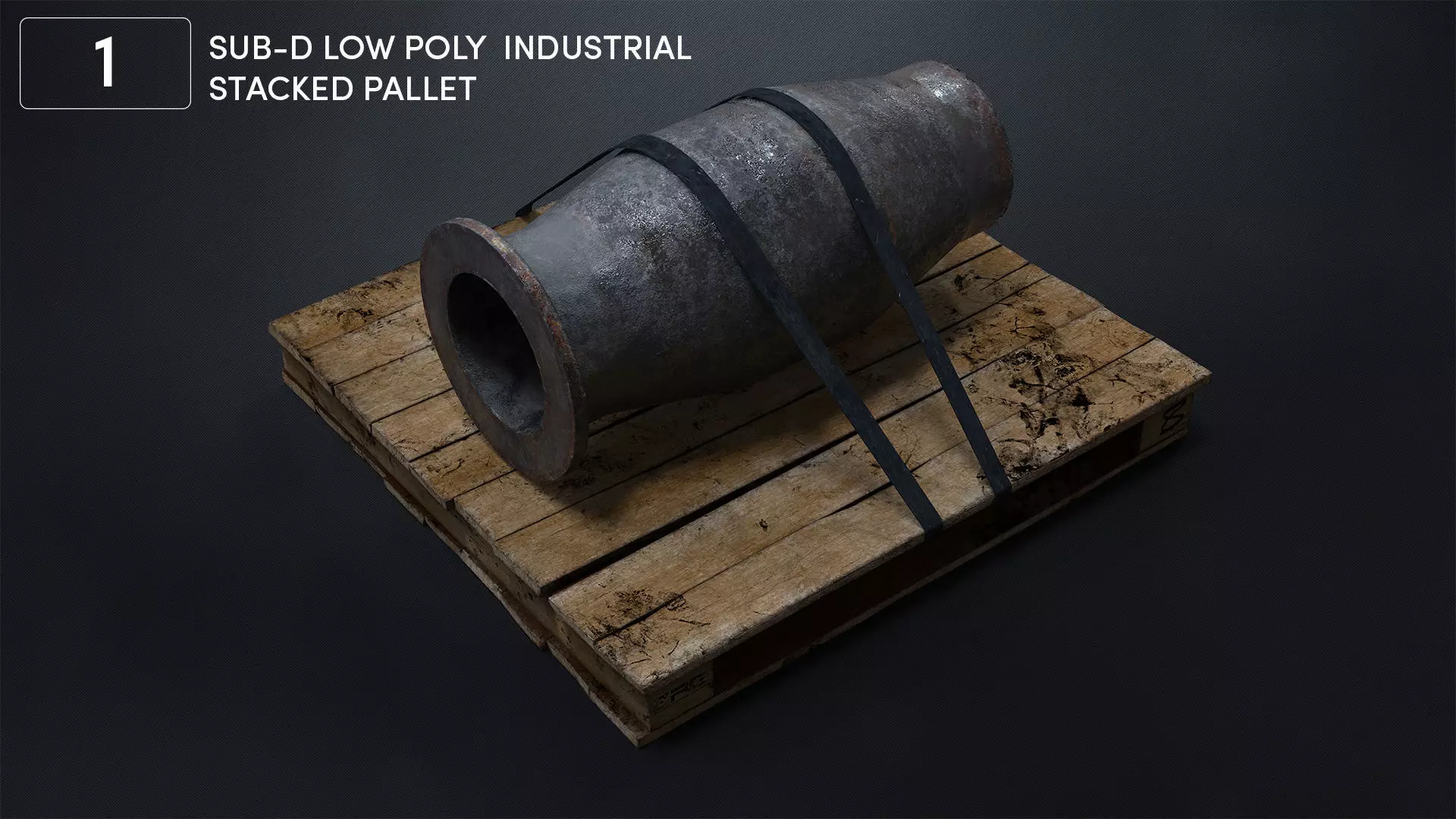 SUBD - Low Poly Loaded Industrial Pallet Prop Low-poly 3D model