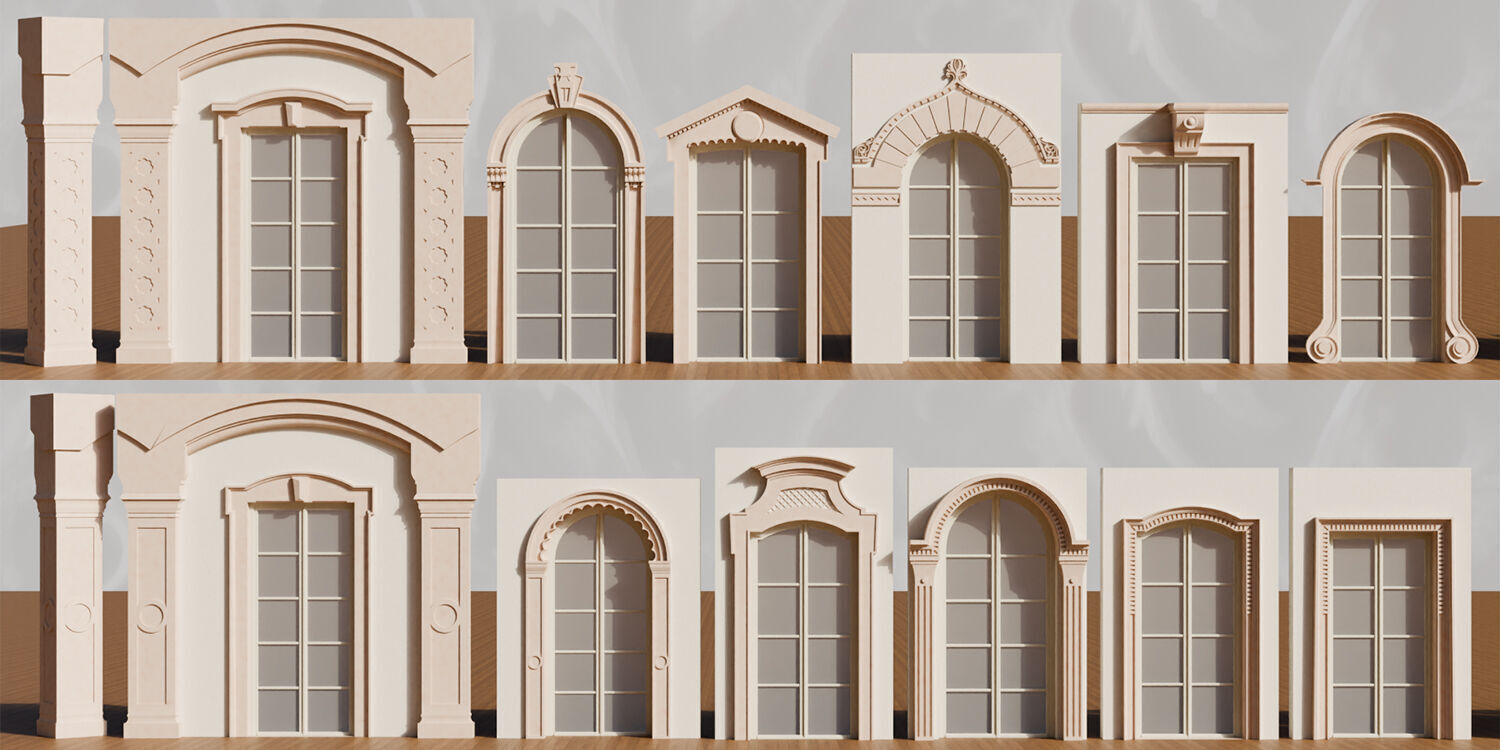 140 Classical European Architectural Asset pack Blender 3dsmax 3D model_2