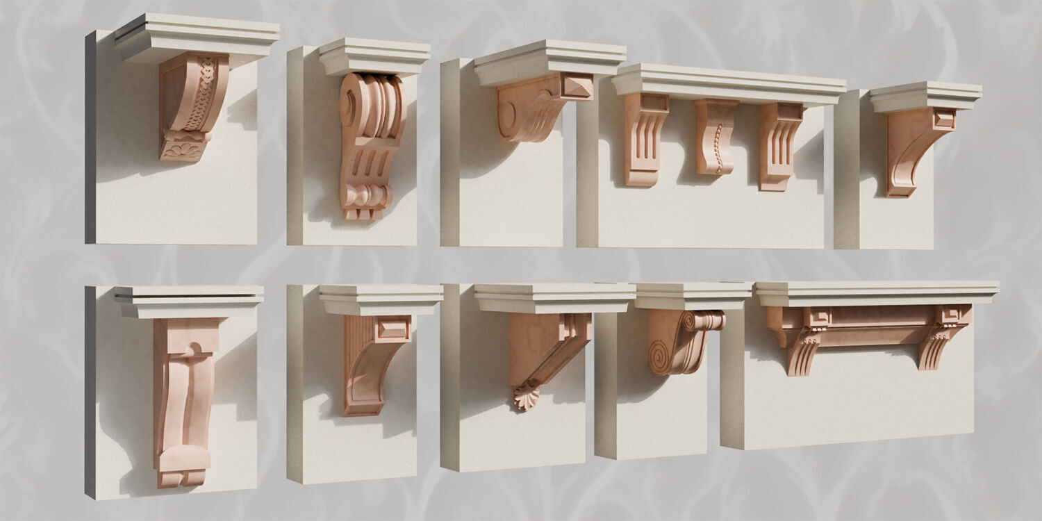 140 Classical European Architectural Asset pack Blender 3dsmax 3D model_7