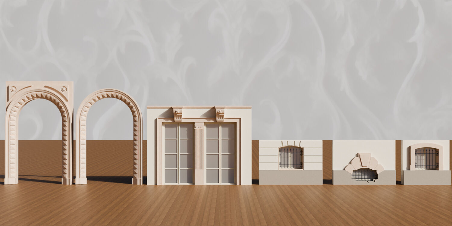 140 Classical European Architectural Asset pack Blender 3dsmax 3D model_4