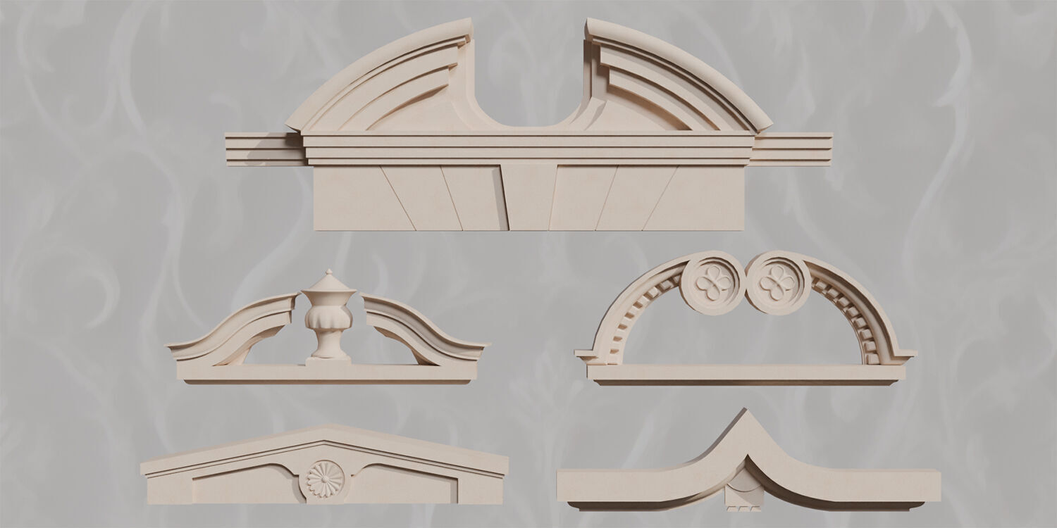 140 Classical European Architectural Asset pack Blender 3dsmax 3D model_18