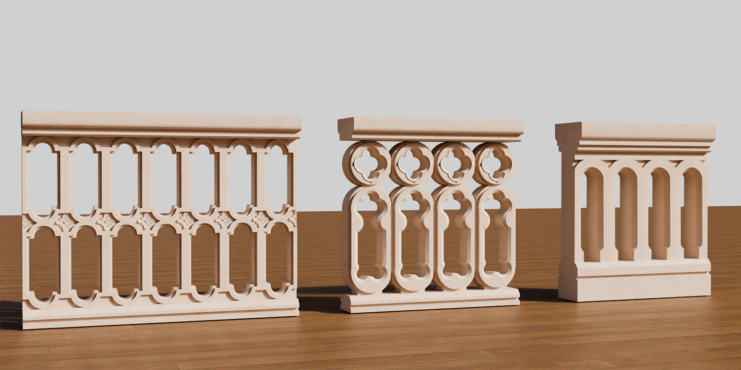 140 Classical European Architectural Asset pack Blender 3dsmax 3D model_15
