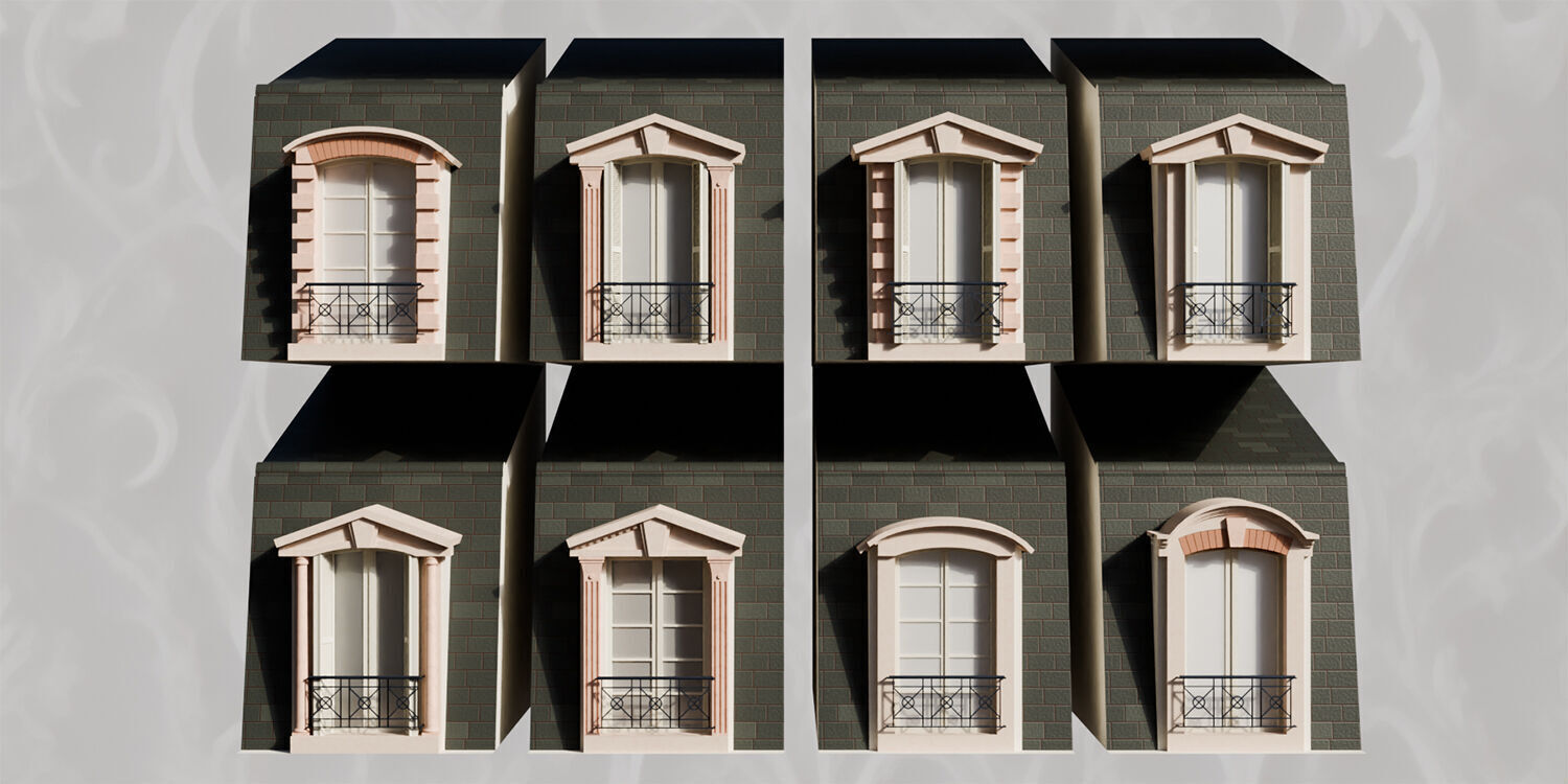 140 Classical European Architectural Asset pack Blender 3dsmax 3D model_10