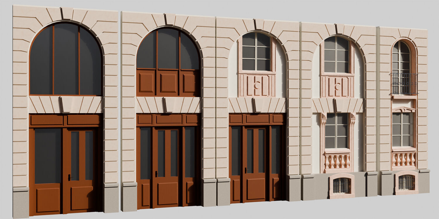 140 Classical European Architectural Asset pack Blender 3dsmax 3D model_11