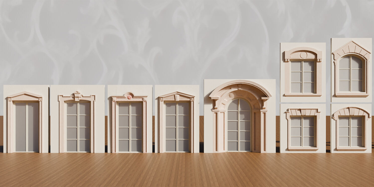 140 Classical European Architectural Asset pack Blender 3dsmax 3D model_3