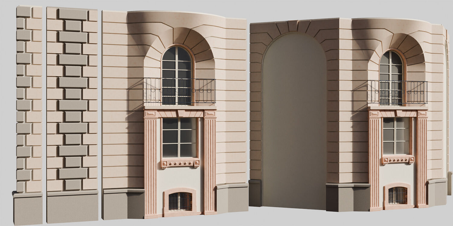 140 Classical European Architectural Asset pack Blender 3dsmax 3D model_13