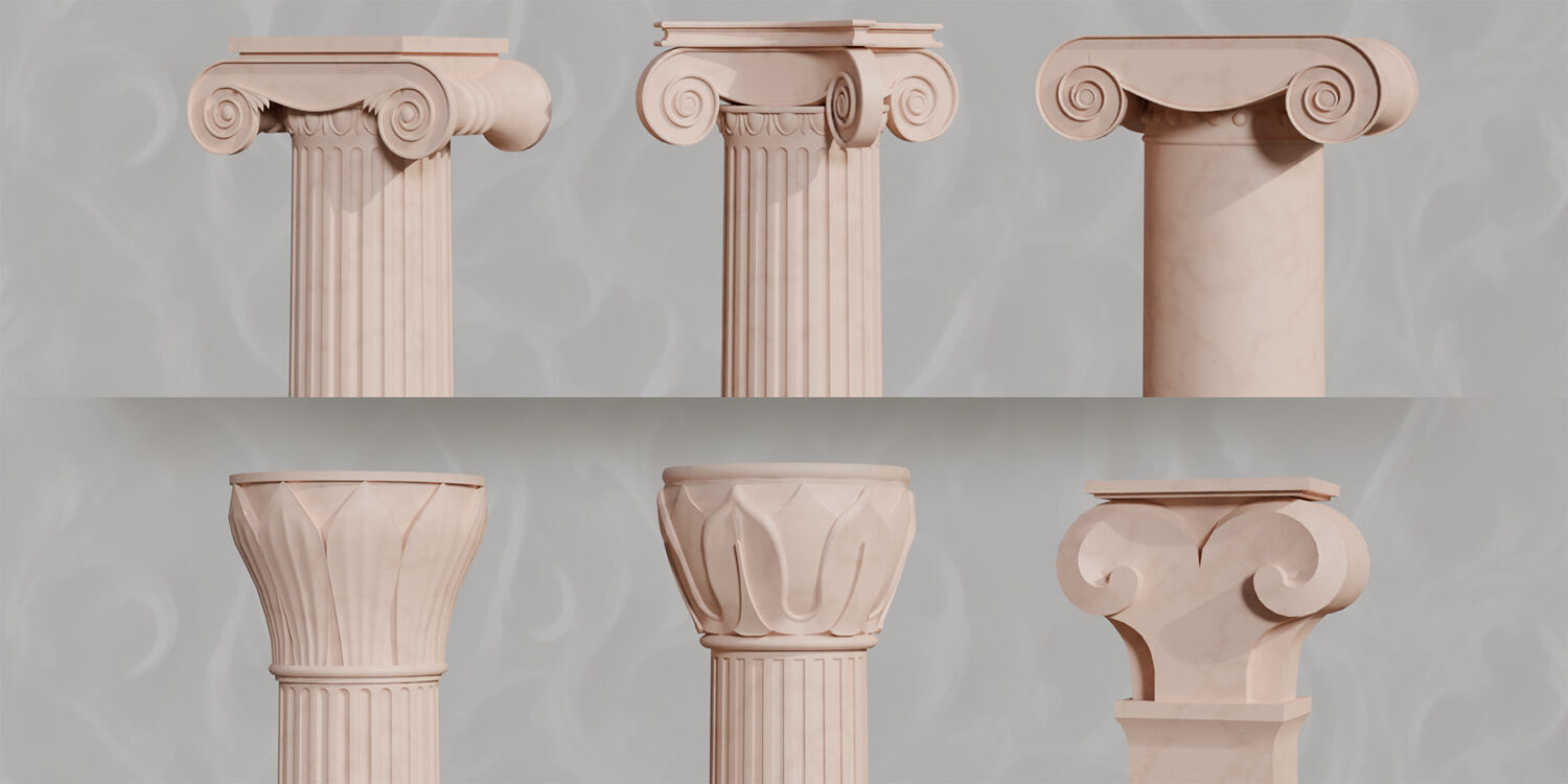 140 Classical European Architectural Asset pack Blender 3dsmax 3D model_6
