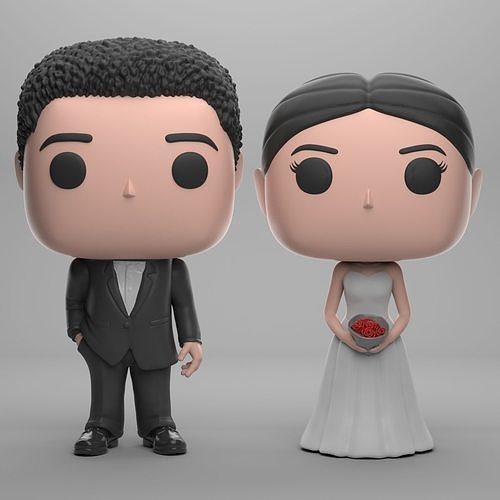 Funko Couple Wedding Cake Topper 02 3D print model