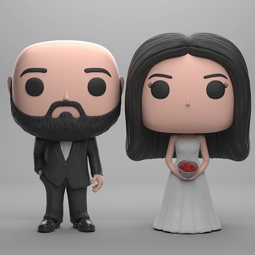 Funko Couple Wedding Cake Topper 03 3D print model
