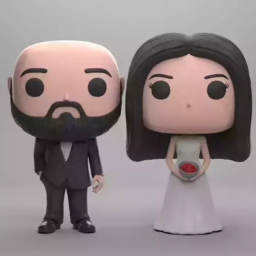 Funko Couple Wedding Cake Topper 03 3D print model