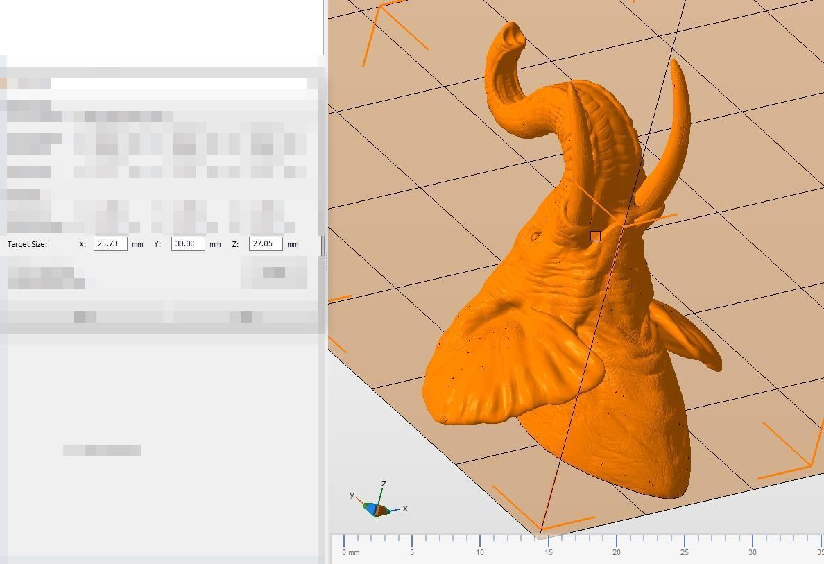 Elephant raised its head 3D print model_18