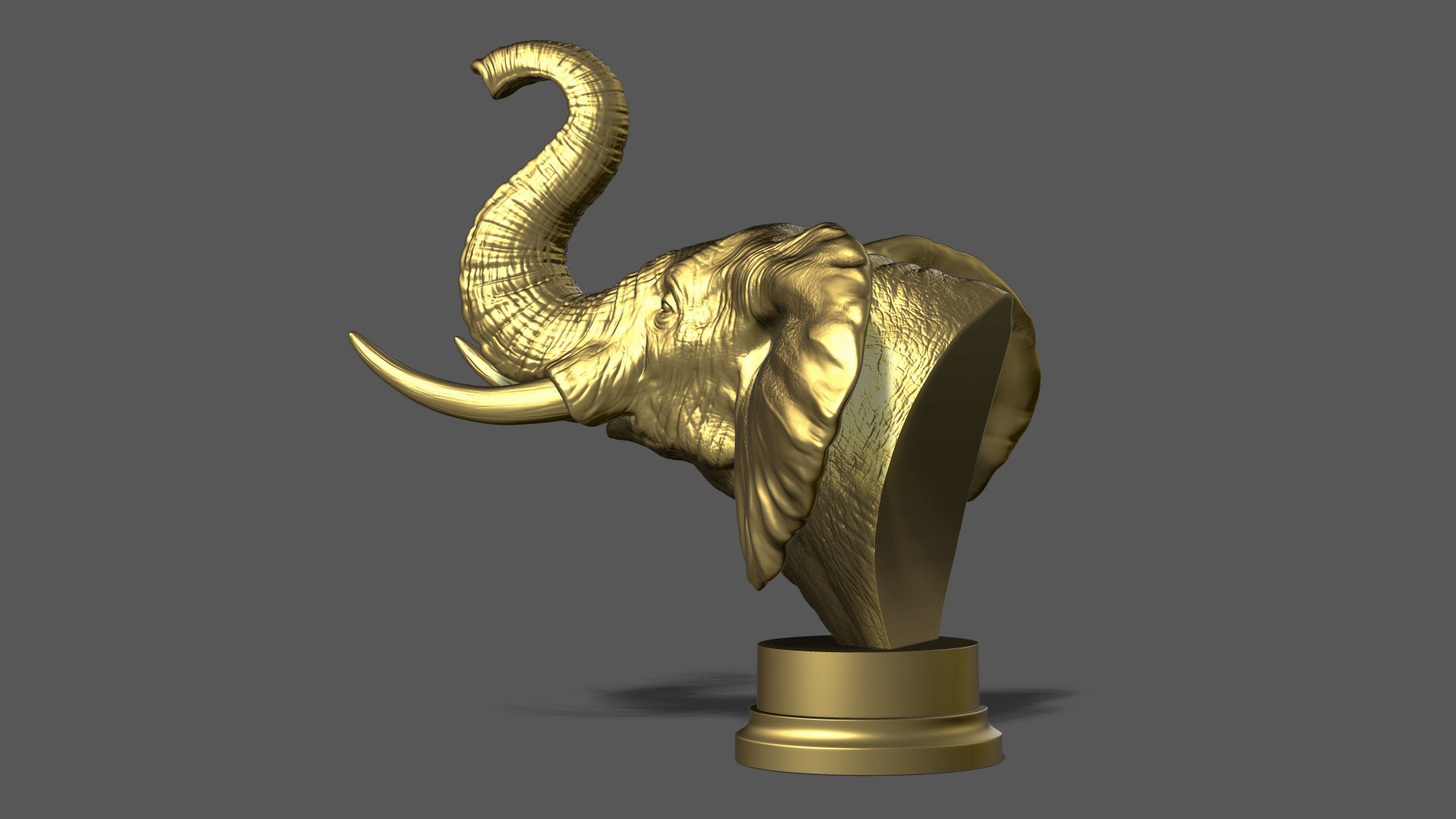 Elephant raised its head 3D print model_16