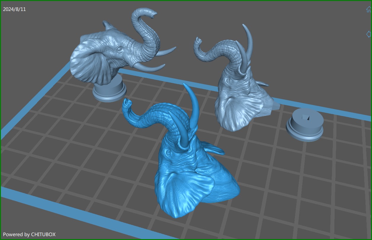 Elephant raised its head 3D print model_1