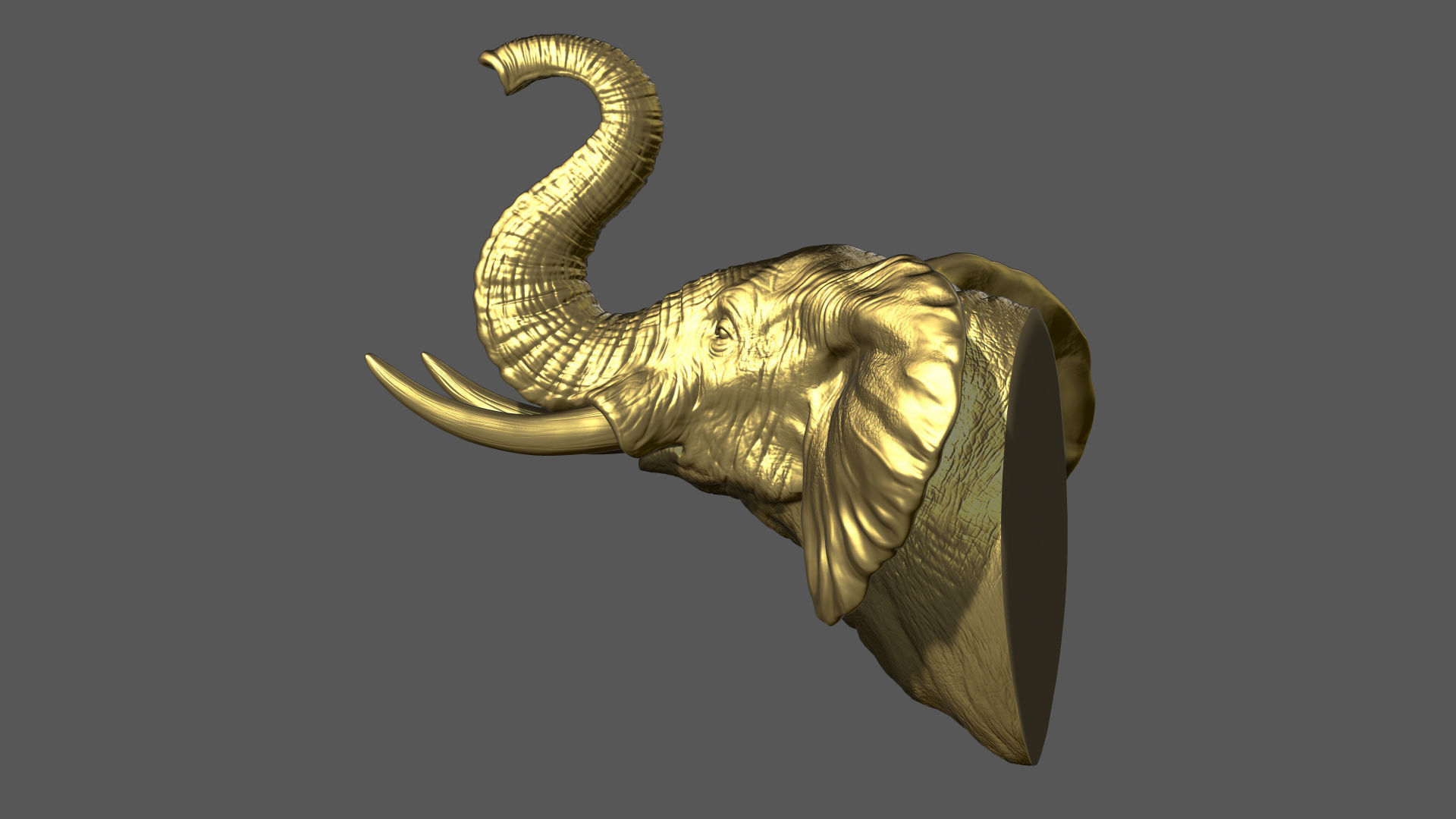Elephant raised its head 3D print model_4