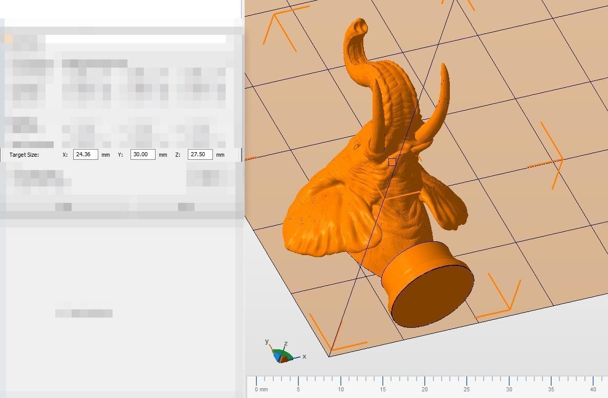 Elephant raised its head 3D print model_17