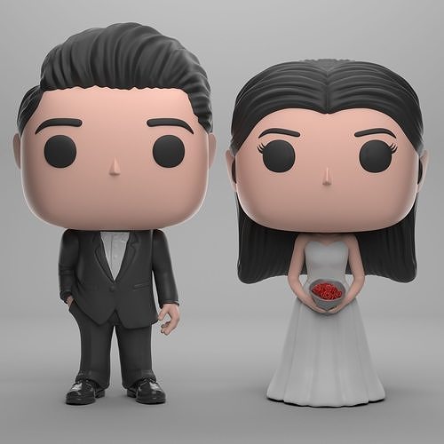 Funko Couple Wedding Cake Topper 04 3D print model
