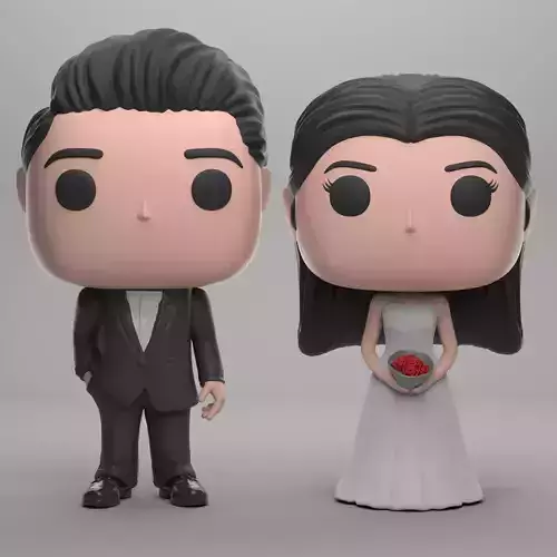 Funko Couple Wedding Cake Topper 04 3D print model