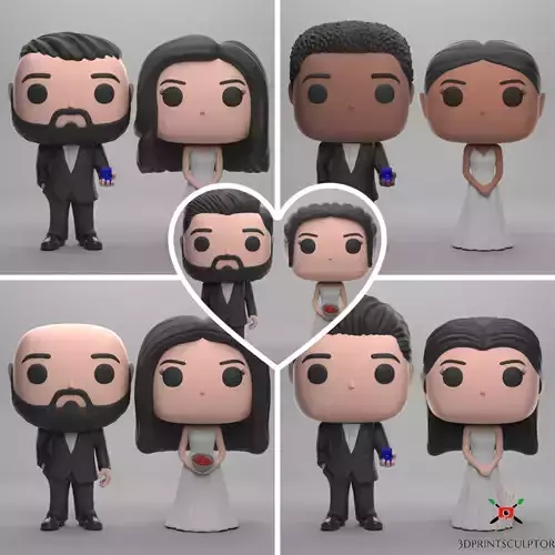 Funko Couple Wedding cake topper 5 in 1