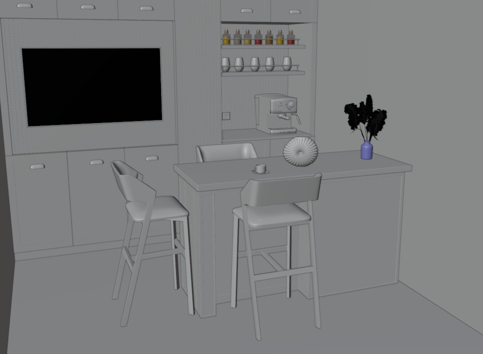 Coffe Kitchen 3D Model 3D model_6